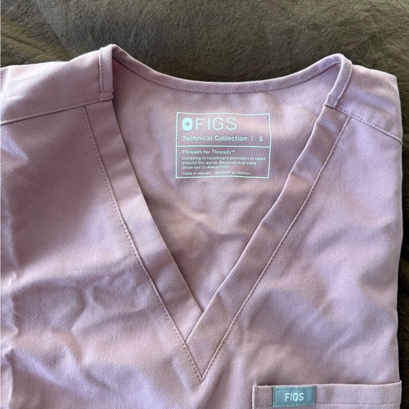 Figs Light Pink Joggers with Teal Drawstring - Picture 4 of 5